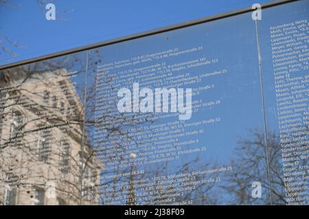 Gedenkstätte, Spiegelwand, Hermann-Ehlers-Platz, Steglitz, Steglitz-Zehlendorf, Berlino, Deutschland Foto Stock