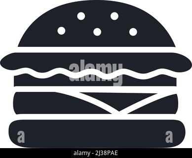 Hamburger icona. Sagome vettoriali Fast food isolate Illustrazione Vettoriale