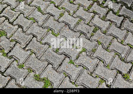 Blocchi di pavimentazione a motivi geometrici, pavimento in mattoni di cemento Foto Stock