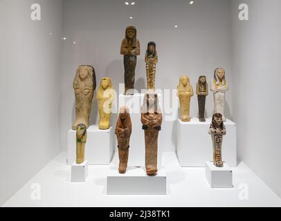 Barcellona, Spagna. Manufatti nel Museo della Cultura dell'Antico Egitto Foto Stock