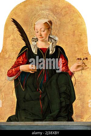 Santa Lucia del pittore rinascimentale italiano Francesco del Cossa (c. 1430 – c.. 1477), tempera e oro su legno, 1472 Foto Stock