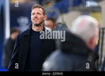 Villarreal, Spagna. 06th Apr 2022. Calcio: Champions League, FC Villarreal - FC Bayern München, quarti di finale, prima tappa all'Estadio de la Ceramica. Prima della partita Julian Nagelsmann, allenatore di Monaco. Credit: Sven Hoppe/dpa/Alamy Live News Foto Stock