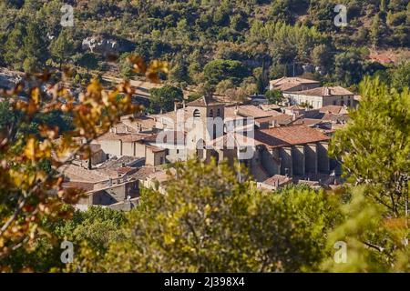 Lagrasse è un comune della Francia meridionale, situato nel dipartimento dell'Aude. Lagrasse fa parte dell'associazione Les Plus Beaux Villages de France. Foto Stock