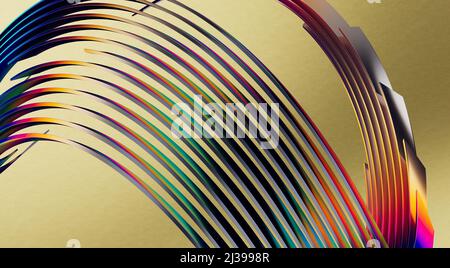 Un'illustrazione delle onde termiche liquide colorate che fluiscono Foto Stock