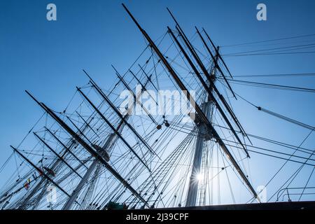 Il famoso Cutty Sark shipe e museo, Greenwich, Londra Inghilterra Regno Unito Foto Stock