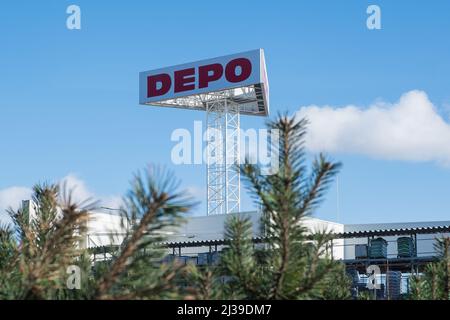 Negozio Depo. I negozi Depo vendono materiali per la costruzione e la finitura per la casa e il giardino Foto Stock