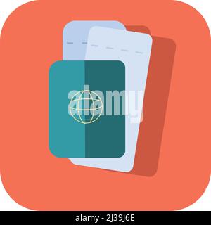Icona del pulsante astratto del passaporto su sfondo bianco - illustrazione del vettore Illustrazione Vettoriale