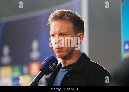 Vila-Real, Spagna. 6th Apr 2022. Julian Nagelsmann (Bayern) Football/Calcio : UEFA Champions League Quarter-finals 1st leg match tra Villarreal CF 1-0 FC Bayern Munchen all'Estadio de la Ceramica di Vila-Real, Spagna . Credit: Mutsu Kawamori/AFLO/Alamy Live News Foto Stock