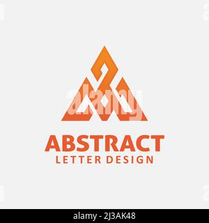 Design astratto del logo a triangolo Illustrazione Vettoriale