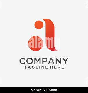 Lettera A disegno del logo del nodo Illustrazione Vettoriale