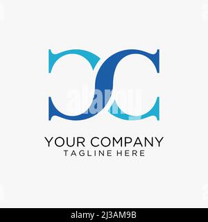 Lettera CC business logo design Illustrazione Vettoriale