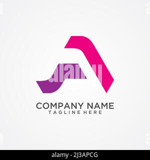 Lettera Un disegno del logo Illustrazione Vettoriale