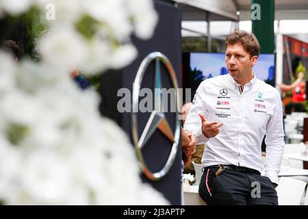 Melbourne, Australia, 07/04/2022, VOWLES James, Direttore strategico, Mercedes AMG F1 Team, ritratto durante la Formula 1 Heineken Australian Grand Prix 2022, 3rd round del FIA Formula uno World Championship 2022, sul circuito di Albert Park, dal 8 al 10 aprile 2022 a Melbourne, Australia - Foto Antonin Vincent / DPPI Foto Stock