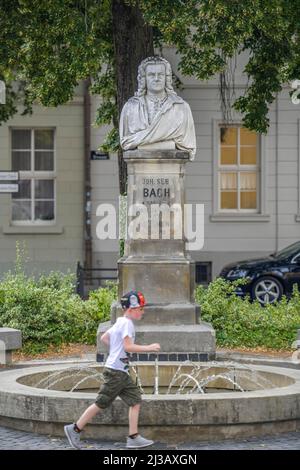 Monumento a Johann Sebastian Bach, Koethen, Sassonia-Anhalt, Germania Foto Stock