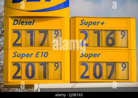 Prezzi benzina, distributore di benzina Jet, Berlino, Germania Foto Stock