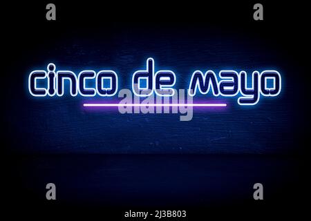 Cinco de Mayo - cartello di segnalazione al neon blu Foto Stock