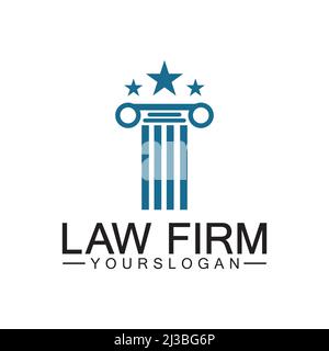 Studio legale Pillar Logo Template-Vector Illustrazione Vettoriale
