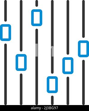 Icona Music Equalizer. Contorno grassetto modificabile con disegno riempimento colore. Illustrazione vettoriale. Illustrazione Vettoriale