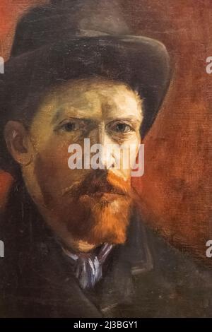 Vincent van Gogh Auto Ritratto con Felt Hat a Parigi datato 1886 dicembre-gennaio 1887 Foto Stock