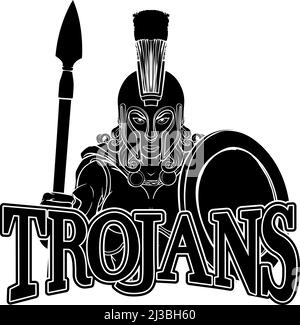 Spartan Trojan guerriera gladiatore donna Illustrazione Vettoriale