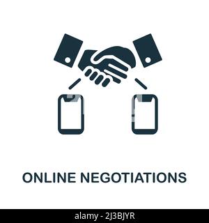 Icona delle negoziazioni online. Icona delle negoziazioni online semplici monocromatiche per modelli, web design e infografiche Illustrazione Vettoriale
