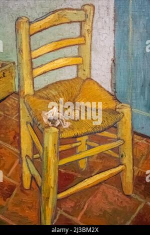 Pittura della sedia di Vincent van Gogh ad Arles di van Gogh del novembre 1888 Foto Stock