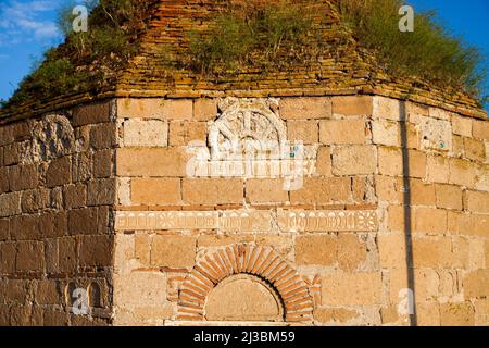 Antica tomba di Himmet Baba vista, periodo Seljuk, provincia di Eskişehir Foto Stock