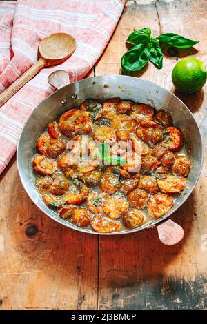 Prugne Greengage al forno Foto Stock