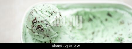 Gelato alla menta Choc chip Foto Stock