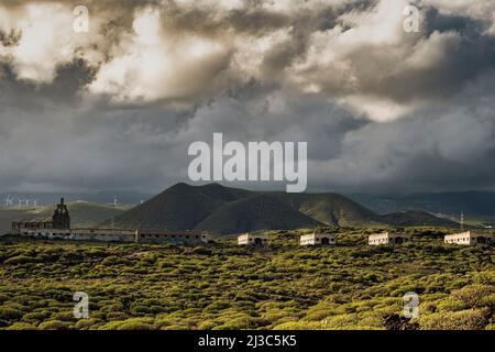 Città fantasma a Tenerife sud chiamato Sanatorio de Abona Foto Stock