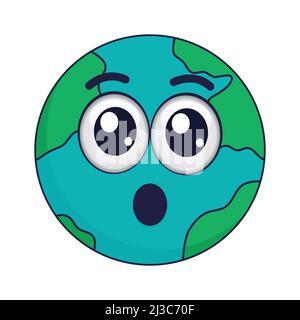 Immagine vettoriale icona cartoon di terra isolata su sfondo bianco. Icona di terra, simbolo, simbolo. Infografiche della terra, icona, clipart. Illustrazione Vettoriale
