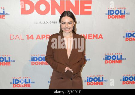 Roma, Italia. 07th Apr 2022. Maryna partecipa alla fotocall del film gli idoli delle donne al Cinema Adriano. Credit: SOPA Images Limited/Alamy Live News Foto Stock