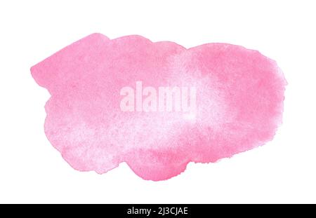 Acquerello astratto rosa pastello su sfondo bianco. Clipart acquerello per testo o logo Foto Stock