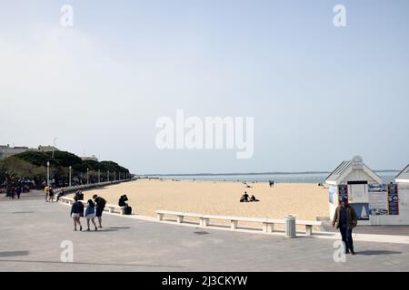 Arcachon, località balneare nella Gironda, 55km sud-ovest di Bordeaux. Francia marzo 2022 Foto Stock