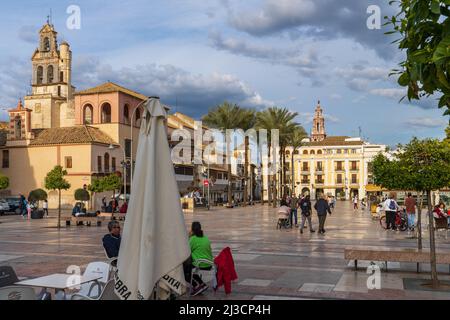 Ecija, Spagna, 9 marzo 2022. Piazza di Spagna nella città andalusa di Ecija, provincia di Siviglia. Foto Stock