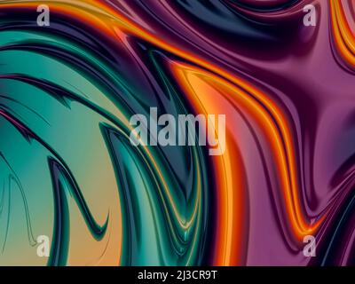Grafica frattale astratta e colorata generata dal computer per il design creativo Foto Stock