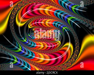 Grafica frattale astratta e colorata generata dal computer per il design creativo Foto Stock