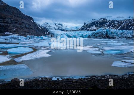 Una parte del ghiacciaio Vatnajokull più grande d'europa in Islanda Foto Stock