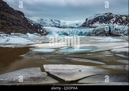 Una parte del ghiacciaio Vatnajokull più grande d'europa in Islanda Foto Stock