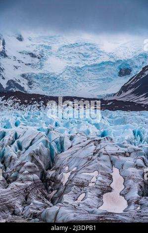 Una parte del ghiacciaio Vatnajokull più grande d'europa in Islanda Foto Stock
