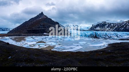 Una parte del ghiacciaio Vatnajokull più grande d'europa in Islanda Foto Stock