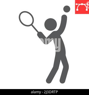 Icona di glifo dello sport del tennis Illustrazione Vettoriale