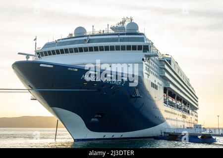 Marella Explorer 2 nave da crociera ormeggiato a Port Royal, Kingston Harbour, Kingston, Giamaica, Greater Antille, Caraibi Foto Stock