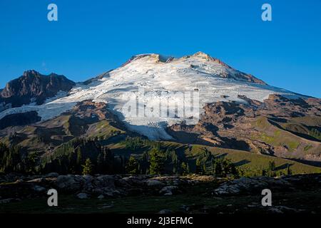 WA21340-00...WASHINGTON - Mount Baker nel tardo pomeriggio dal Park Butte Trail nella Mount Baker National Recreation Area. Foto Stock