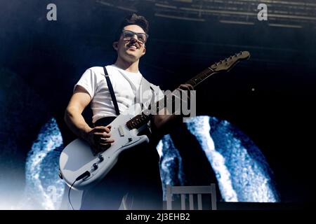 7 aprile 2022, Milano, Italia: Il cantante italiano Riccardo Fabbriconi aka Blanco vive al club Fabrique di Milano. (Credit Image: © Andrea Ripamonti/Pacific Press via ZUMA Press Wire) Foto Stock