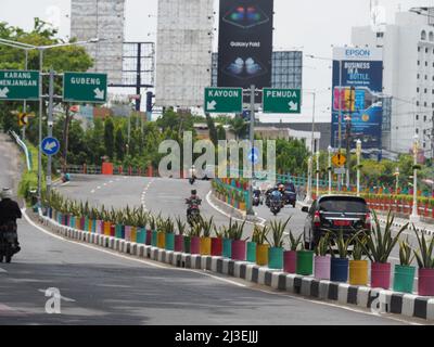 SURABAYA, INDONESIA - Settembre 2021 : l'angolo della città di Surabaya Foto Stock