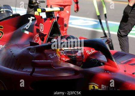 8th aprile 2022, Albert Park, Melbourne, FORMULA 1 ROLEX AUSTRALIAN GRAND PRIX 2022, nella foto Carlos Sainz Jr. (ESP), Scuderia Ferrari Foto Stock