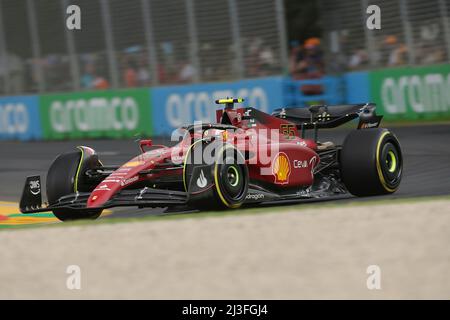 8th aprile 2022, Albert Park, Melbourne, FORMULA 1 ROLEX AUSTRALIAN GRAND PRIX 2022, nella foto Carlos Sainz Jr. (ESP), Scuderia Ferrari Foto Stock