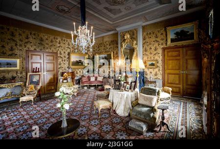 2022-04-08 11:00:18 APELDOORN - Una sala durante la presentazione del rinnovato Paleis Het Loo. Il museo è stato chiuso nel 2018 per un importante restauro. KOEN VAN WEEL paesi bassi fuori - belgio fuori Foto Stock