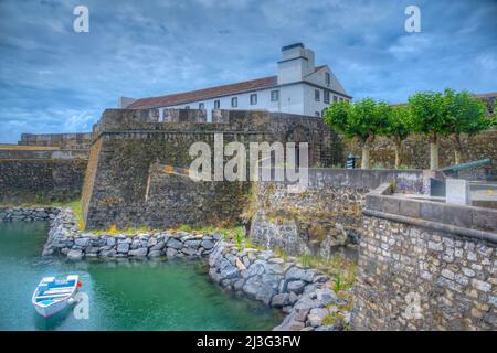 Fort Sao Bras a Ponta Delgada città a Sao Miguel, le Azzorre, portogallo. Foto Stock